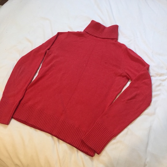 Hot pink long sleeve turtleneck warm sweater - Picture 3 of 5